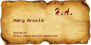 Háry Arnold névjegykártya