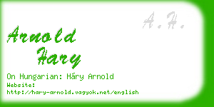 arnold hary business card